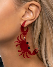 Load image into Gallery viewer, Crab Couture - Red 🌞 Post Earrings