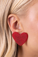 Load image into Gallery viewer, Sparkly Sweethearts π Red π Post Earrings