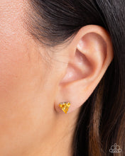 Load image into Gallery viewer, Triangular Twinkle - Yellow - Cubic Zirconia
