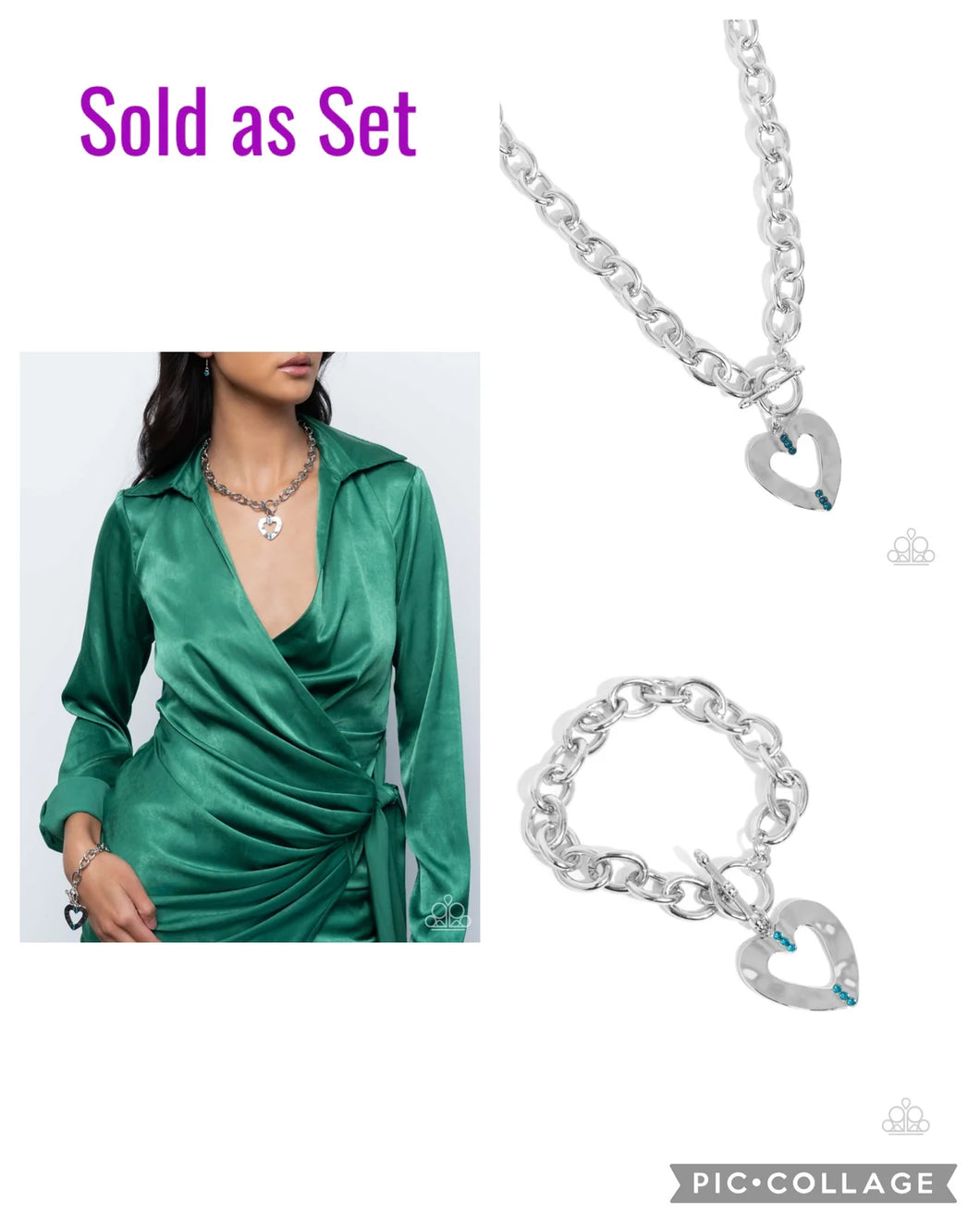 AFFECTIONATE ASSIST & ASSEMBLY - BLUE NECKLACE & BRACELET SET