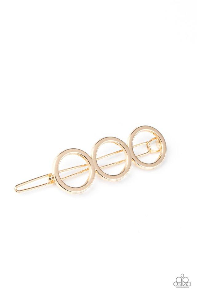 Hair Clip - A HOLE Lot of Trouble - Gold