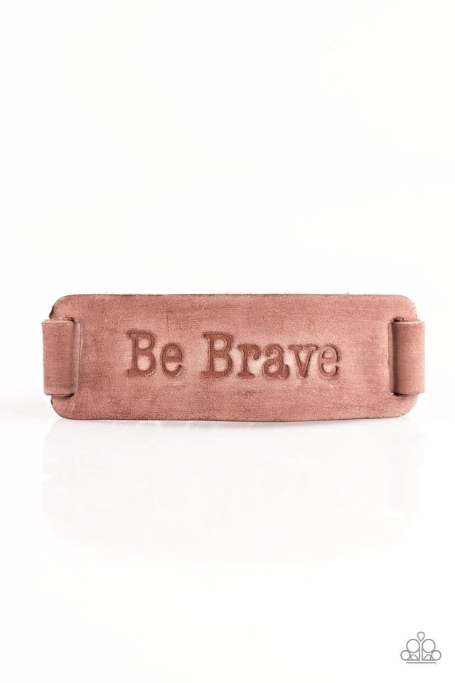 Bracelet - Put On A Brave Face - Brown