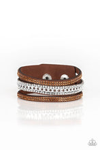 Load image into Gallery viewer, Bracelet - Rollin In Rhinestones - Brown
