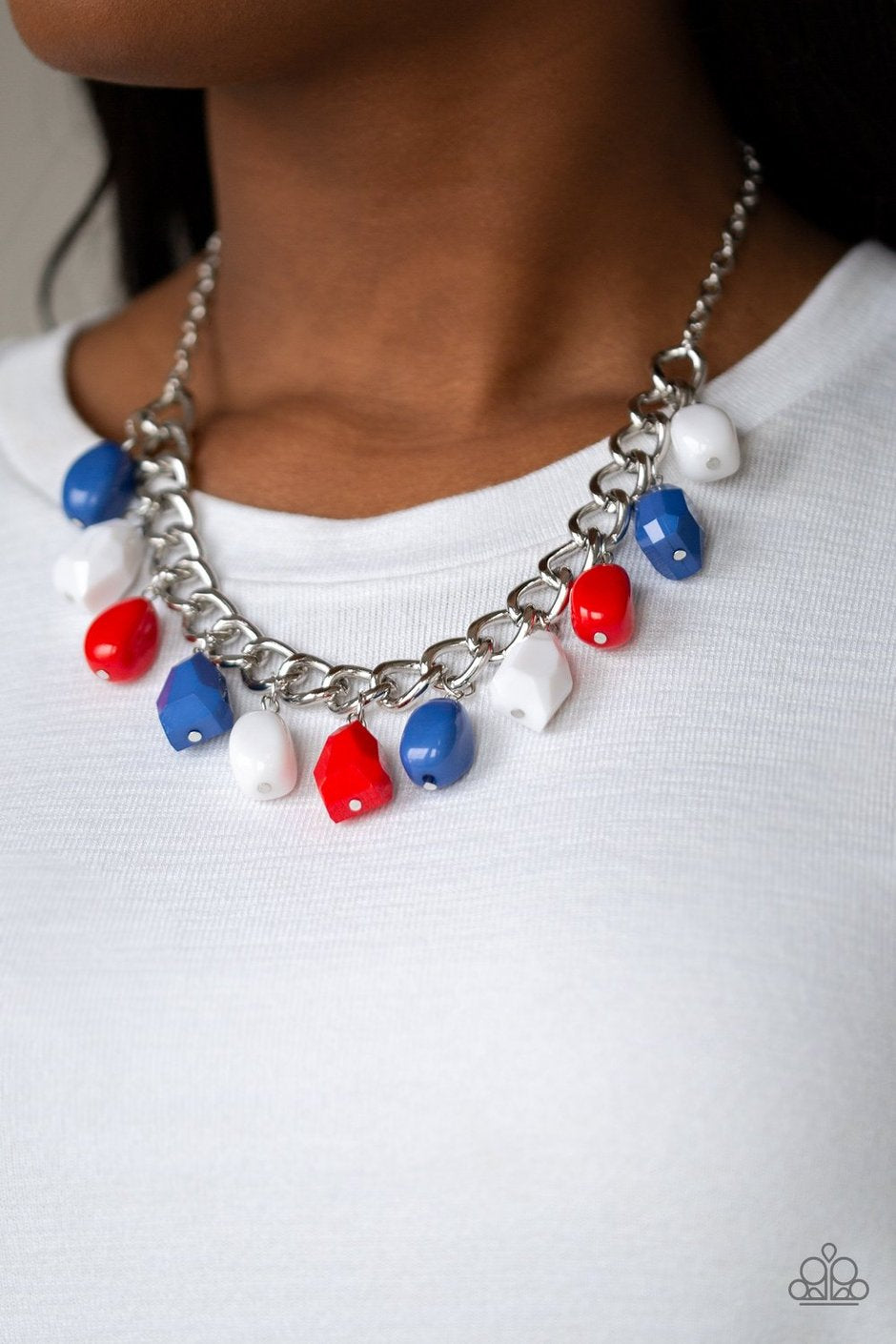 Take The Color Wheel! Necklace Red White and Blue