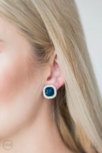 Load image into Gallery viewer, Earrings - The Fame Game - Blue Clip-On
