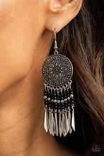 Load image into Gallery viewer, Earrings - Sun Warrior - Black
