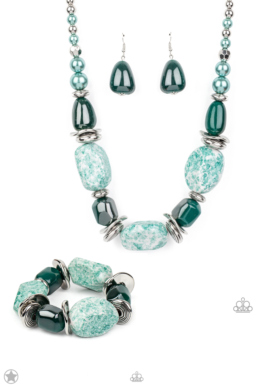 In Good Glazes Necklace & Glazes of Glory Bracelet - Set - Blue