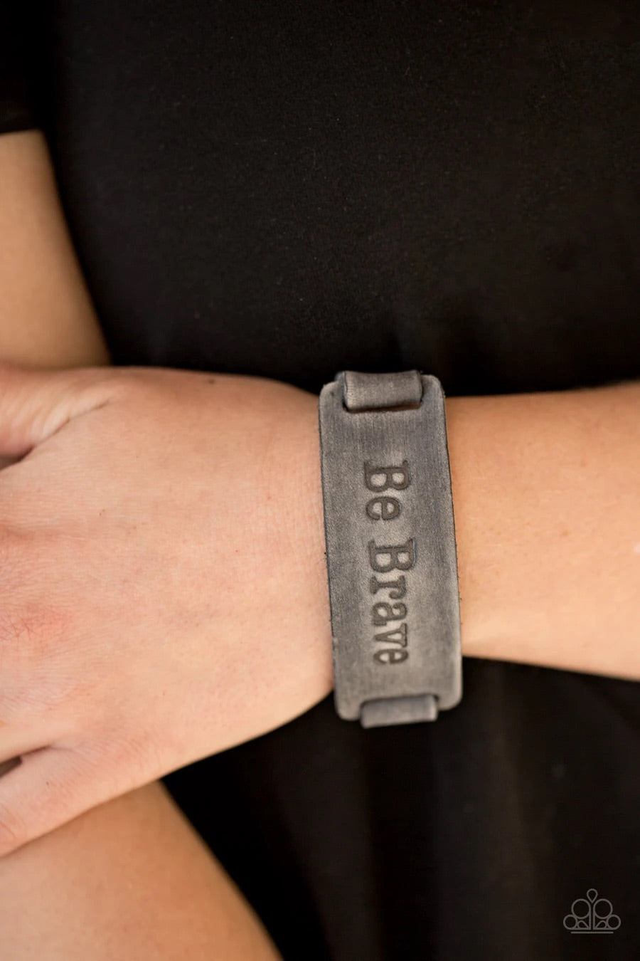 Bracelet -  Put On A Brave Face - Silver Gray